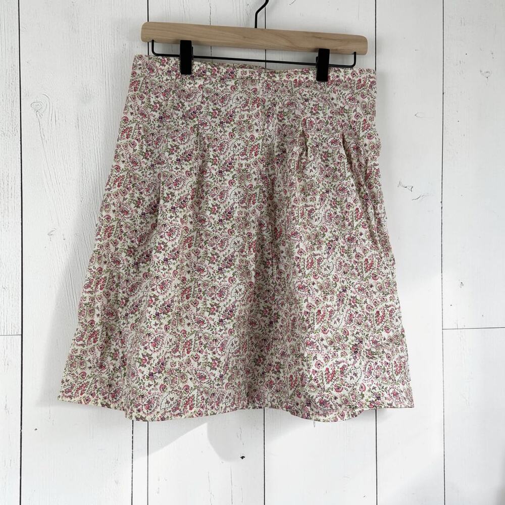 Vintage Floral Pleated Mini Skirt Size S Cottagecore Retro